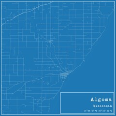 Blueprint US city map of Algoma, Wisconsin.
