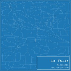 Obraz premium Blueprint US city map of La Valle, Wisconsin.