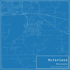 Obraz premium Blueprint US city map of Mcfarland, Wisconsin.