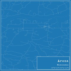 Blueprint US city map of Arena, Wisconsin.