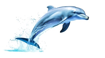 dolphin isolated on white generative ai