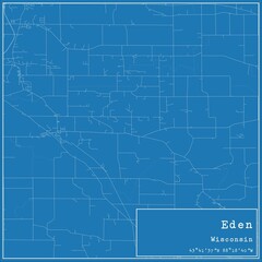 Blueprint US city map of Eden, Wisconsin.