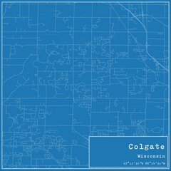 Blueprint US city map of Colgate, Wisconsin.