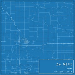 Obraz premium Blueprint US city map of De Witt, Iowa.