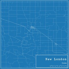 Blueprint US city map of New London, Iowa.