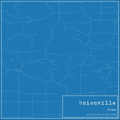 Blueprint US city map of Unionville, Iowa.