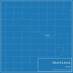 Blueprint US city map of Garrison, Iowa.