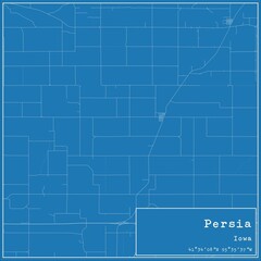 Blueprint US city map of Persia, Iowa.