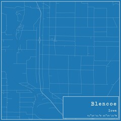 Blueprint US city map of Blencoe, Iowa.