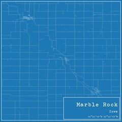 Blueprint US city map of Marble Rock, Iowa.
