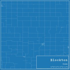 Blueprint US city map of Blockton, Iowa.