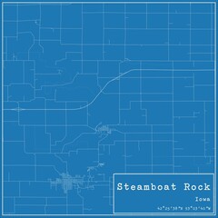 Blueprint US city map of Steamboat Rock, Iowa. - obrazy, fototapety, plakaty