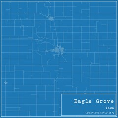 Blueprint US city map of Eagle Grove, Iowa.