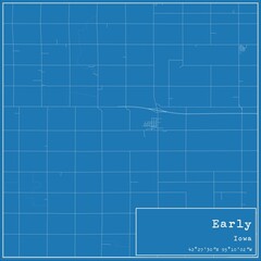 Blueprint US city map of Early, Iowa.