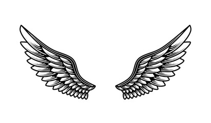 Vector angel wings tattoo design