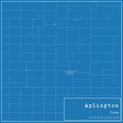 Blueprint US city map of Aplington, Iowa.