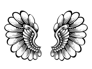 Vector angel wings tattoo design
