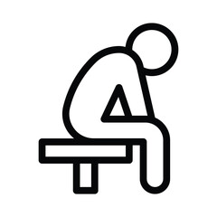 depression line icon illustration vector graphic