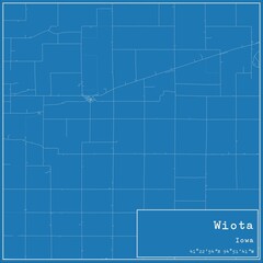 Fototapeta premium Blueprint US city map of Wiota, Iowa.