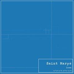 Blueprint US city map of Saint Marys, Iowa.