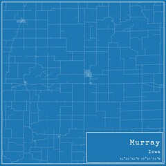 Blueprint US city map of Murray, Iowa.