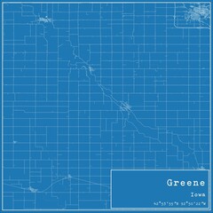 Blueprint US city map of Greene, Iowa.