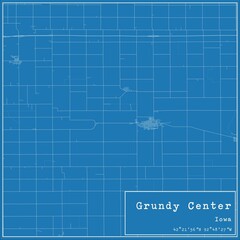 Blueprint US city map of Grundy Center, Iowa.