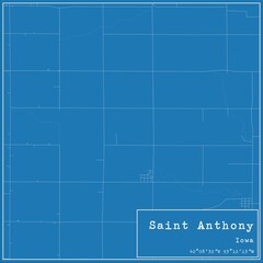 Blueprint US city map of Saint Anthony, Iowa.