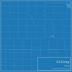 Blueprint US city map of Jolley, Iowa.