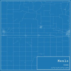 Blueprint US city map of Menlo, Iowa.