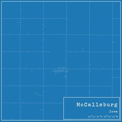Blueprint US city map of McCallsburg, Iowa.