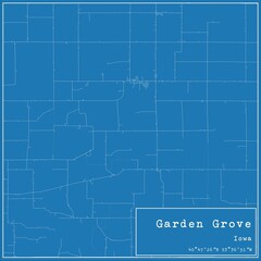 Blueprint US city map of Garden Grove, Iowa.