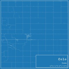 Blueprint US city map of Colo, Iowa.