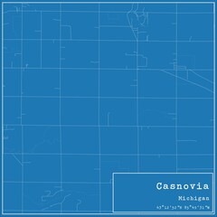 Blueprint US city map of Casnovia, Michigan.