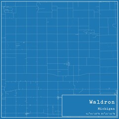 Blueprint US city map of Waldron, Michigan.