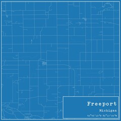 Blueprint US city map of Freeport, Michigan.