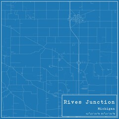 Blueprint US city map of Rives Junction, Michigan.