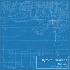 Blueprint US city map of Byron Center, Michigan.
