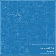 Blueprint US city map of Lewiston, Michigan.