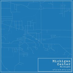 Blueprint US city map of Michigan Center, Michigan.