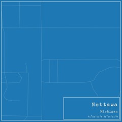 Blueprint US city map of Nottawa, Michigan.