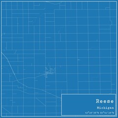 Blueprint US city map of Reese, Michigan.