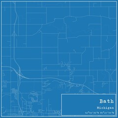 Obraz premium Blueprint US city map of Bath, Michigan.
