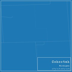 Blueprint US city map of Cohoctah, Michigan.