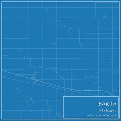 Blueprint US city map of Eagle, Michigan.