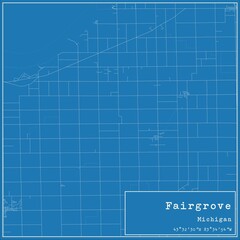Blueprint US city map of Fairgrove, Michigan.