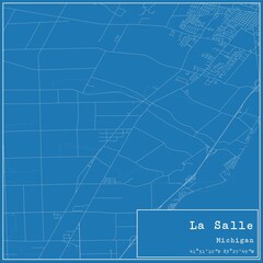 Blueprint US city map of La Salle, Michigan.