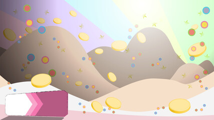 Pastel paradise with colorful graphic elements template.