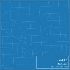 Blueprint US city map of Jeddo, Michigan.