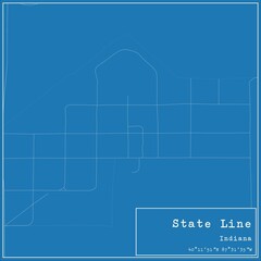 Blueprint US city map of State Line, Indiana.